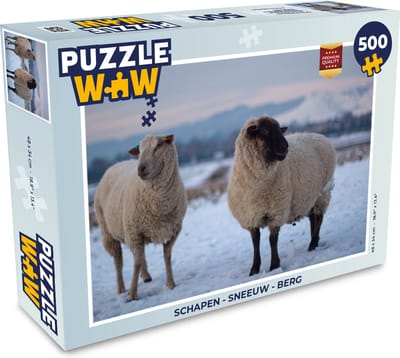 Puzzel Schapen - Sneeuw - Berg - Legpuzzel - Puzzel 500 stukjes
