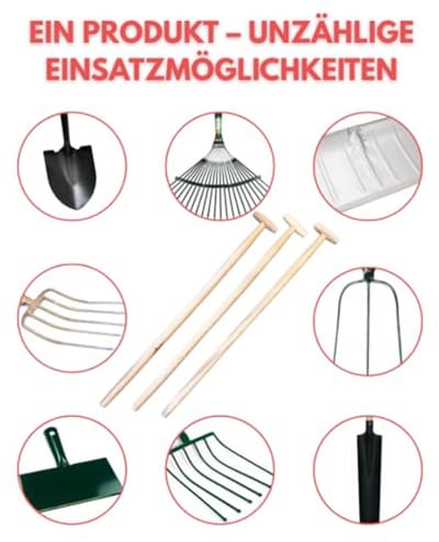 Houten Bezemsteel met T-Greep - 100 cm - Ø 38 mm - Voor Tuingereedschap - 3 Stuks