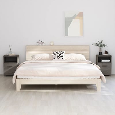 vidaXL - Nachtkastjes - HAMAR - 2 - st - 40x35x62 - cm - grenenhout - lichtgrijs