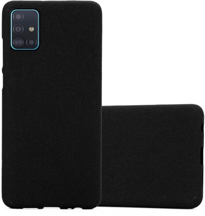Cadorabo Hoesje geschikt voor Samsung Galaxy A51 4G / M40s in FROST ZWART - Beschermhoes gemaakt van flexibel TPU silicone Case Cover