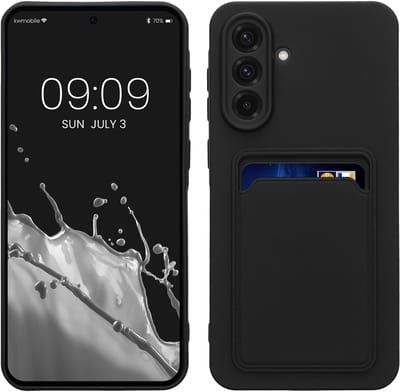 kwmobile telefoonhoesje geschikt voor Samsung Galaxy A36 5G - Hoesje met pasjeshouder - TPU case in zwart