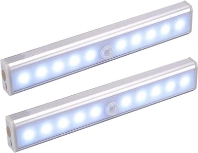 Draadloze Bewegingsmelder Lampen (2 stuks) met Oplaadbare USB, voor Kast, Trap en Gang