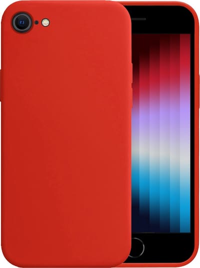 Hoesje - Geschikt voor Apple iPhone SE (2022) - Sterk & Shockproof - Hoes Cover - Siliconen Case - Telefoonhoesjes - Rood