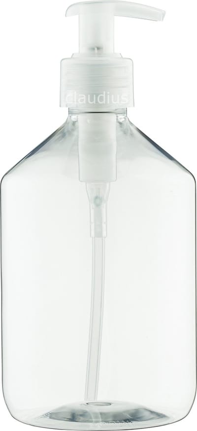 Lege Plastic Fles 500 ml PET apothekersfles transparant - met transparante pomp – set van 10 stuks - Navulbaar - leeg