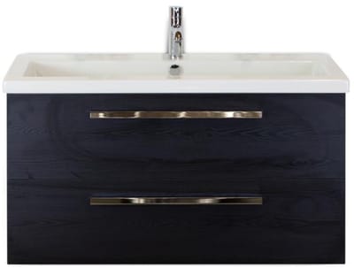 Seville Badmeubelset 100 cm - Black Oak - Wastafel Djazz 1 Kraangat