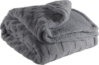 Tiseco - Plaid RAVA - super zacht stof - geruit patroon - 150x200 cm, Grijs