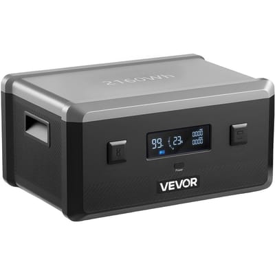 Batterie Supplémentaire pour Station d'Énergie Portable, Batterie d'Extension Supplémentaire LiFePO4 de 2160 Wh avec 3 Ports de Sortie pour Usage Domestique, Camping en Plein Air, Voyages en Voiture, Camping-cars,
