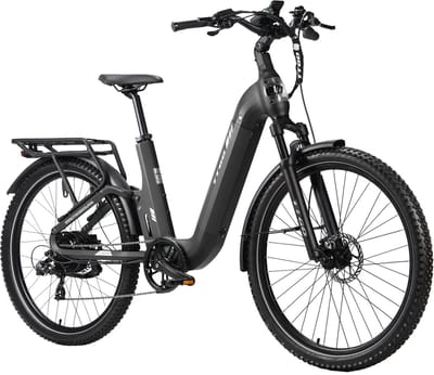 TTGO E-SUVO S6 - Full Suspension Elektrische Mountainbike - 27,5 inch Aluminium Softtail Frame - 120 km Actieradius - 720Wh Grote Accu - 70Nm Krachtig Koppel - Hydraulische Schijfremmen - Shimano 7 Versnellingen - Grijs