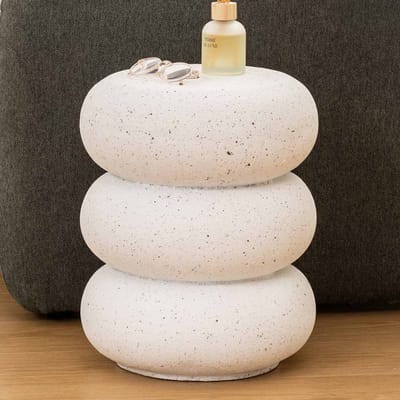 Eazy Living Totem Bijzettafel Ø 35 cm Maël Wit Terrazzo