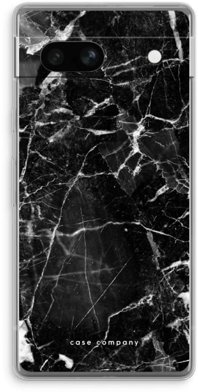 Case Company® - Hoesje geschikt voor Google Pixel 7A hoesje - Zwart Marmer - Soft Cover Telefoonhoesje - Bescherming aan alle Kanten en Schermrand