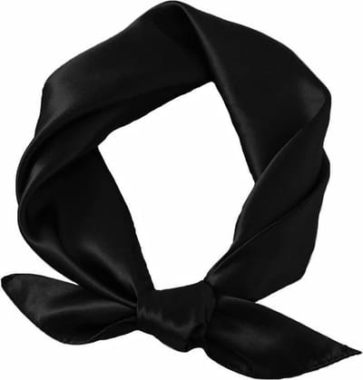 Satijnen Bandana / Zakdoek Zwart | Polyester - Satijnlook  | 60 x 60 cm | Fashion Favorite