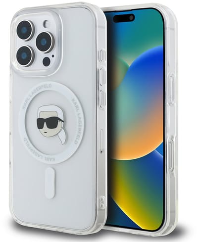 Karl Lagerfeld - Hoesje - iPhone 16 Pro - MagSafe - Wit