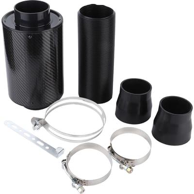 Kit de Tuyau d'Admission d'Air Froid à Filtre Universel pour Voiture 3 Pouces en Fibre de Carbone Enceinte d'Admission d'Air Froid black