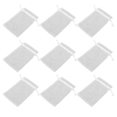 100x Organza Zakjes - Ademende Netzakjes met Trekkoord - Voor Snoep, Bruiloften & Sieraden - Wit - 3x3cm - 100 stuks