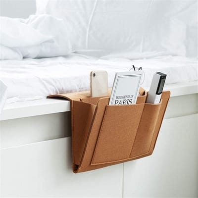 *** Bedside Pocket Opbergzak Bruin  - Tijdschriftenhouder 32 x 20 x 10 cm  - Opbergzak - Bank Organizer - van Heble® ***