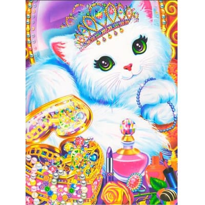 Peinture diamant chat dans le réfrigérateur, broderie 5D à faire soi-même, dessin animé, point de croix, mosaïque, décoration d'intérieur 20X30CM blue