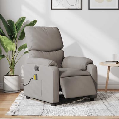 vidaXL - Massagestoel - elektrisch - verstelbaar - stof - taupe