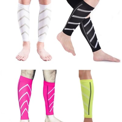 1 paire Manchons de Compression Mollet pour Sport Course Cyclisme Chaussettes Chauffe-Jambes Homme Femme Football