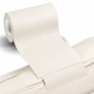 BOTC Leer Reparatie Tape - 7.6x152cm - Zelfklevende PU Leer - voor Bank, Stoel, Autozit & Meubels - Waterdicht & Slijtvast - Wit