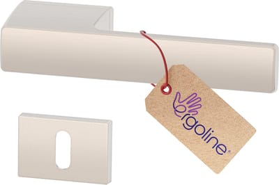 ERGO line MAGNUM – Massief design deurbeslag, Mat Vernikkeld (Geborsteld), Deurklinkgarnituur Binnendeur, Deurkruk Set- met sleutelgat, Deurgrepen voor deuren, klinkpaar, Terugslagveer