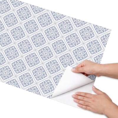 Coloray Meubel Wrap Folie - Wit Meubelfolie - 50x100 cm - Decoratiefolie Zelfklevend Tegelpatroon - Meubelfolie Zelfklevend - Klassiek Meubelfolie - Wrapfolie Keuken - Wanddecoratie - Achtergronden en patronen