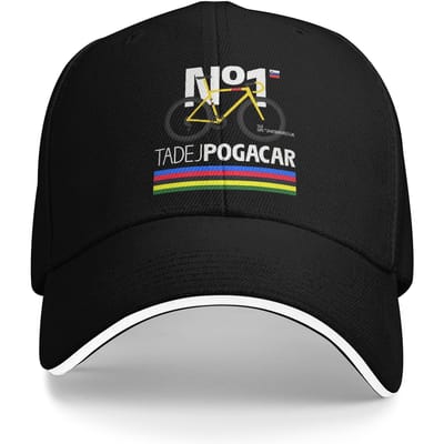 Tadej Pogacar Wielrennen Aanval Casual Baseballpet Tennis Skate Truckerpet Zomer Unisex Heren Getailleerd Retro Baseballpetten One Size black