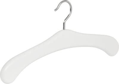 De Kledinghanger Gigant - Garderobehanger - Jassenhanger - 506-58 - 24 Stuks - Wit - Gelakt - Beukenhout - Chromehaak - 45 cm - Kledinghanger - Kleerhanger (506_58_01Z/24)
