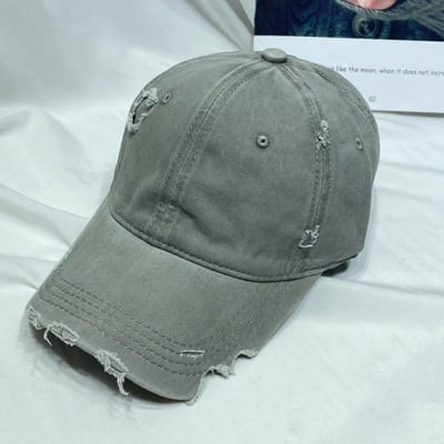 Unisex Lente Effen Kleur Speciaal Baseballpet Mannen Vrouwen Zomer Retro Hiphop Gewassen Denim Gat Rand Casual Buiten Zon Hoed Mannelijk 56-59cm gray