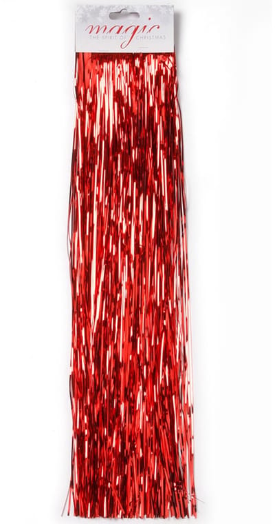 Set van 8x stuks lametta engelenhaar rood 50 cm - Lametta/folie haar - Rode kerstboomversiering