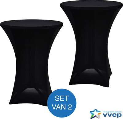 Statafelrok Style - Set van 2 - Ø 85 cm - zwart