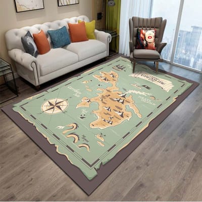 15 Maten Antieke Piraten Schatkaart Tapijt Vloerkleed voor Slaapkamer Woonkamer Boho Decor Kruipmat voor Kinderen College Slaapzaal Decor 80*120cm