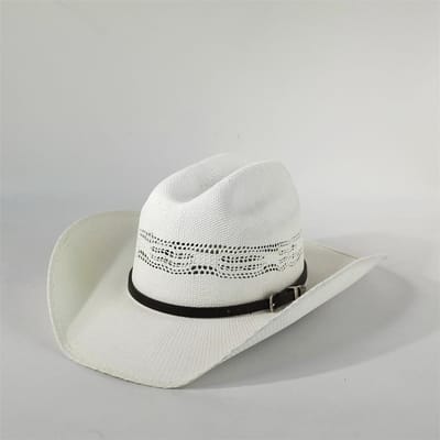 Heren Stijve Stro Cowboyhoed dames Brede Rand Weide strooien hoed cowboy effen zomer Zon hoed doos verpakking sombrero vaquero man 56-58 white