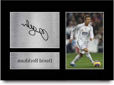 David Beckham Foto - Voetbal Memorabilia - Cadeau voor Fans - Gedrukte Gesigneerde Replica - A4 formaat - Niet ingelijst