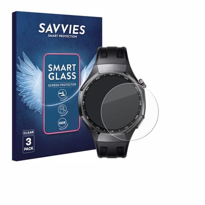 3 Stuks Savvies Screenprotector - geschikt voor Huawei Watch GT 6 / 6 Pro (46 mm) - beschermfolie glas transparant