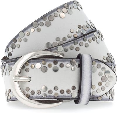 Vanzetti Leren Riem 40mm Rivet Belt W75 White Wit