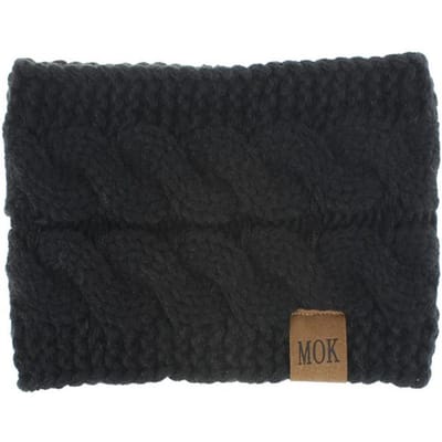 Nieuwe haaraccessoires voor dames voor herfst en winter Plus pluizig gebreide hoofdband Sporthoofdband Gehoorbescherming Gebreide muts One size black