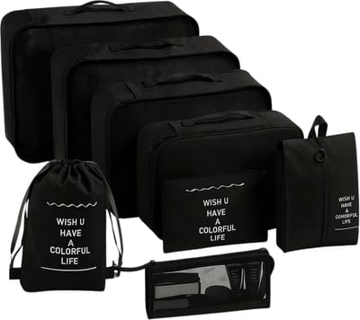 Lomera Packing Cubes - Reisorganizers - Koffer Organizer Set - Set Van 8 - Bagage Organizers - Licht Van Gewicht - Polyester Materiaal - Schoenentas - Toilettas - Reistasjes - Reisaccessoires - Voor Koffers En Tassen - Kleding Organizer