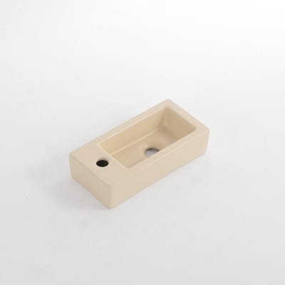 QeramiQ Dely Fontein - 38x18.5x9cm - keramiek - kraangat links - Mat Beige