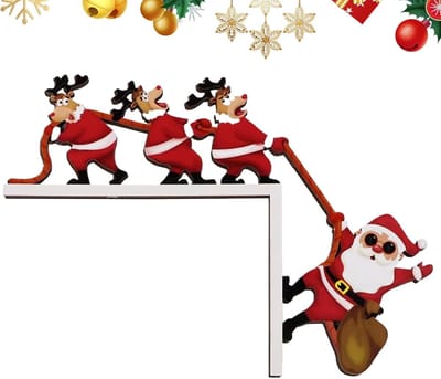 Houten Deur Decoratie - Wand Sculptuur - Feestelijke Sfeer - Onzichtbare Haken - Niet Vermeld - Houtkleur
