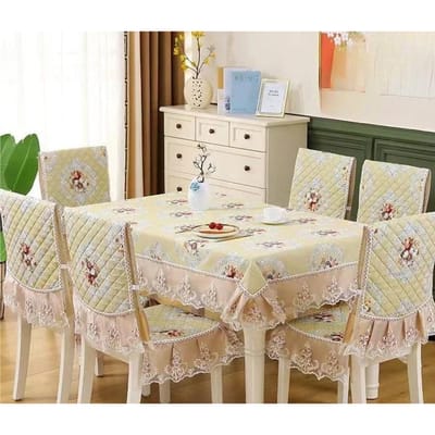 Moderne Universele Stoelhoes Europese Kantzoom Eettafelkleed Kussenset Bedrukte Huishoudelijke Stoelkussenhoes 130x180cm  1pcs