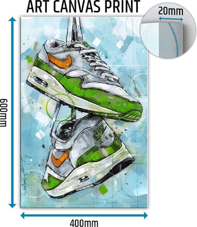 Sneaker canvas green 40x60 cm
