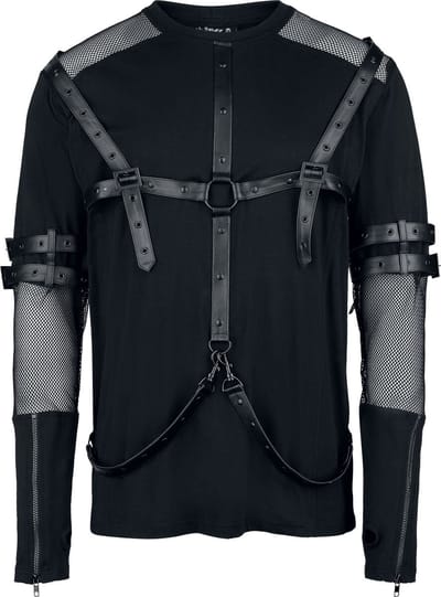 Heartless Harland Top Mannen Heren Shirt met lange mouwen - zwart - S