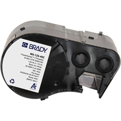 Brady M5-125-492 FreezerBondz polyester labels zwart op wit | 25,4 mm x 44,45 mm (origineel)