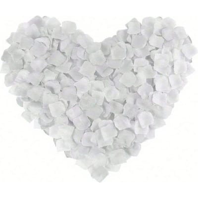 2000 pièces - Pétales de rose en rayonne Décoration Pétale de rose Noir Pour Décoration de fête de mariage Halloween, Garniture de boîte cadeau, Rose Ya Romantique, Pétale de rose Demande en mariage 100pcs white