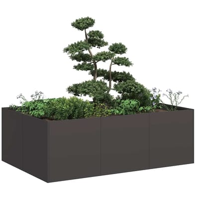 vidaXL - Plantenbak - 120x80x40 - cm - staal - zwart