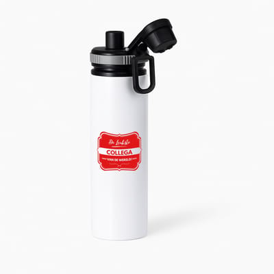 Hacebo® - De leukste collega waterfles met draaidop grijs - Collega - een collega - werk - afscheidscadeau - verjaardagscadeau - water fles - 850ML