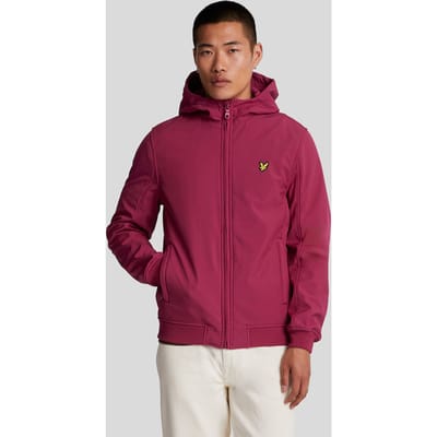 Rijk bordeauxrood softshelljack met fleece aan de achterkant van Lyle & Scott