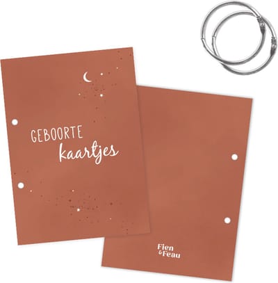 Bewaarbundel | geboortekaarten | geboortekaartjes bundel | roest | heelal | ster/maan