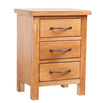 vidaXL - Nachtkastje - met - 3 - lades - 40x30x54 - cm - massief - eikenhout