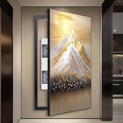 Meterkast Afdekking - Decoratieve Kap - Ruimte Verfraaien - Klapdeksel Ontwerp - 70cm Breed - Zwart
